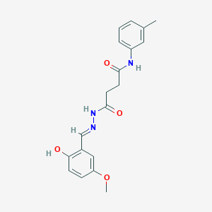 4-[(2E)-2-(2-hydroxy-5-methoxybenzylidene)hydrazino]-N-(3-methylphenyl)-4-oxobutanamide