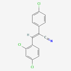 molecular formula C15H8Cl3N B11694465 (2Z)-2-(4-chlorophenyl)-3-(2,4-dichlorophenyl)prop-2-enenitrile 