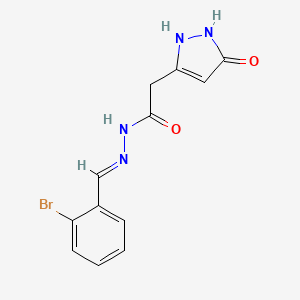 N'-[(E)-(2-Bromophenyl)methylidene]-2-(5-hydroxy-1H-pyrazol-3-YL)acetohydrazide