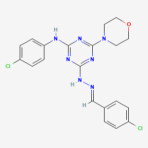 4-[(2E)-2-(4-chlorobenzylidene)hydrazinyl]-N-(4-chlorophenyl)-6-(morpholin-4-yl)-1,3,5-triazin-2-amine