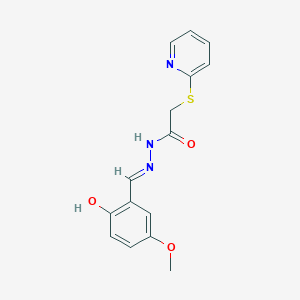 N'-[(E)-(2-hydroxy-5-methoxyphenyl)methylidene]-2-(pyridin-2-ylsulfanyl)acetohydrazide