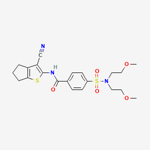 4-[Bis(2-methoxyethyl)sulfamoyl]-N-{3-cyano-4H,5H,6H-cyclopenta[B]thiophen-2-YL}benzamide