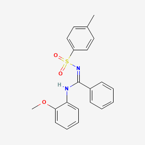 molecular formula C21H20N2O3S B11694538 N-(2-methoxyphenyl)-N'-(4-methylbenzenesulfonyl)benzenecarboximidamide 