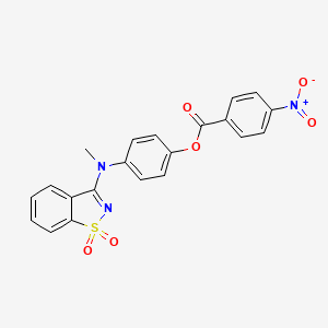 4-[(1,1-Dioxido-1,2-benzothiazol-3-yl)(methyl)amino]phenyl 4-nitrobenzoate