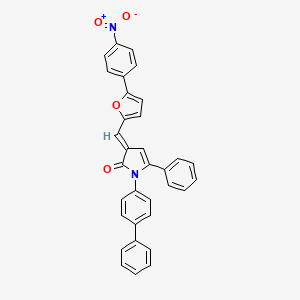 (3E)-1-(biphenyl-4-yl)-3-{[5-(4-nitrophenyl)furan-2-yl]methylidene}-5-phenyl-1,3-dihydro-2H-pyrrol-2-one