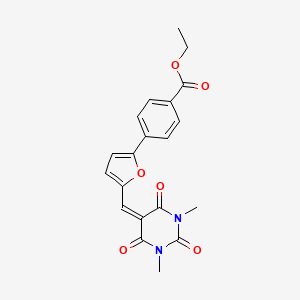 ethyl 4-{5-[(1,3-dimethyl-2,4,6-trioxotetrahydropyrimidin-5(2H)-ylidene)methyl]furan-2-yl}benzoate