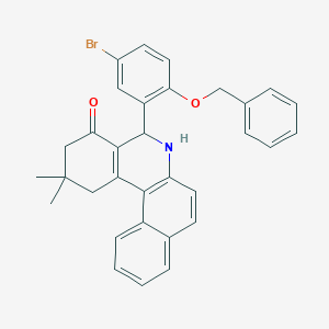 molecular formula C32H28BrNO2 B11694589 5-[2-(benzyloxy)-5-bromophenyl]-2,2-dimethyl-2,3,5,6-tetrahydrobenzo[a]phenanthridin-4(1H)-one 