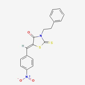 (5Z)-5-(4-nitrobenzylidene)-3-(2-phenylethyl)-2-thioxo-1,3-thiazolidin-4-one