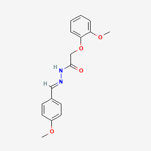 molecular formula C17H18N2O4 B11694618 2-(2-methoxyphenoxy)-N'-[(E)-(4-methoxyphenyl)methylidene]acetohydrazide 