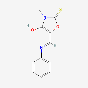 (5E)-3-methyl-5-[(phenylamino)methylidene]-2-thioxo-1,3-oxazolidin-4-one