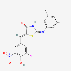 (2E,5Z)-2-[(3,5-dimethylphenyl)imino]-5-(4-hydroxy-3-iodo-5-nitrobenzylidene)-1,3-thiazolidin-4-one