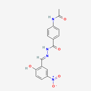 N-(4-{[(2E)-2-(2-hydroxy-5-nitrobenzylidene)hydrazinyl]carbonyl}phenyl)acetamide