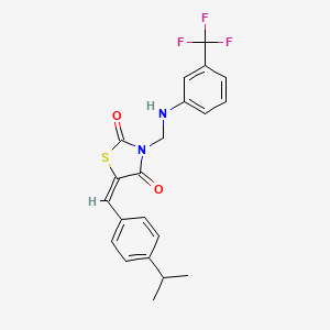 (5E)-5-[4-(propan-2-yl)benzylidene]-3-({[3-(trifluoromethyl)phenyl]amino}methyl)-1,3-thiazolidine-2,4-dione