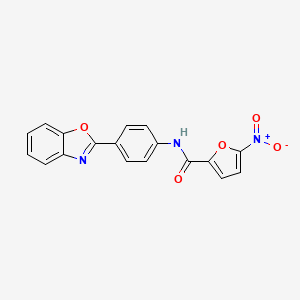 molecular formula C18H11N3O5 B11694713 N-[4-(1,3-benzoxazol-2-yl)phenyl]-5-nitrofuran-2-carboxamide 