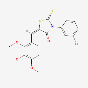 (5E)-3-(3-chlorophenyl)-2-thioxo-5-(2,3,4-trimethoxybenzylidene)-1,3-thiazolidin-4-one