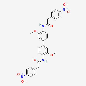 molecular formula C30H26N4O8 B11694740 N,N'-(3,3'-dimethoxybiphenyl-4,4'-diyl)bis[2-(4-nitrophenyl)acetamide] 