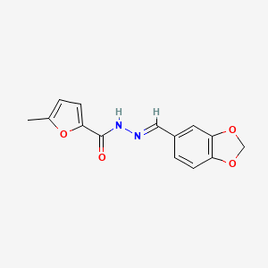 molecular formula C14H12N2O4 B11694748 N'-[(E)-1,3-benzodioxol-5-ylmethylidene]-5-methylfuran-2-carbohydrazide 