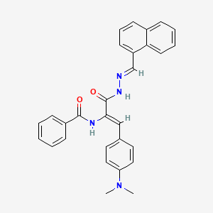 molecular formula C29H26N4O2 B11694771 N-{(1Z)-1-[4-(dimethylamino)phenyl]-3-[(2E)-2-(naphthalen-1-ylmethylidene)hydrazinyl]-3-oxoprop-1-en-2-yl}benzamide 