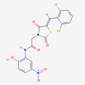 2-[(5Z)-5-[(2,6-dichlorophenyl)methylidene]-2,4-dioxo-1,3-thiazolidin-3-yl]-N-(2-hydroxy-5-nitrophenyl)acetamide