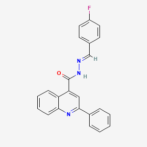 molecular formula C23H16FN3O B11694802 N'-[(E)-(4-fluorophenyl)methylidene]-2-phenylquinoline-4-carbohydrazide 