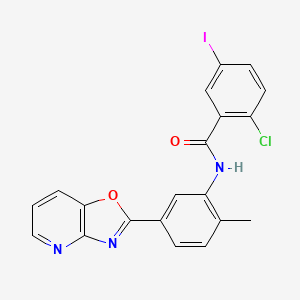 2-chloro-5-iodo-N-[2-methyl-5-([1,3]oxazolo[4,5-b]pyridin-2-yl)phenyl]benzamide