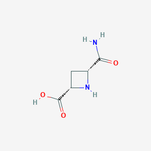 molecular formula C5H8N2O3 B1169481 (2S,4R)-4-Carbamoylazetidine-2-carboxylic acid CAS No. 121071-82-7