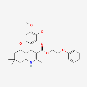 2-Phenoxyethyl 4-(3,4-dimethoxyphenyl)-2,7,7-trimethyl-5-oxo-1,4,5,6,7,8-hexahydroquinoline-3-carboxylate