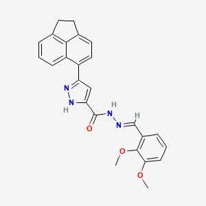 molecular formula C25H22N4O3 B11694824 3-(1,2-Dihydro-5-acenaphthylenyl)-N'-[(E)-(2,3-dimethoxyphenyl)methylidene]-1H-pyrazole-5-carbohydrazide 