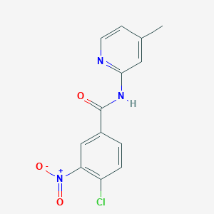 molecular formula C13H10ClN3O3 B11694854 4-chloro-N-(4-methylpyridin-2-yl)-3-nitrobenzamide 