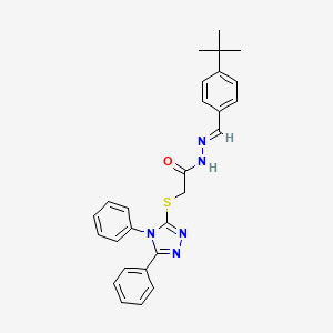 molecular formula C27H27N5OS B11694872 N'-[(E)-(4-tert-butylphenyl)methylidene]-2-[(4,5-diphenyl-4H-1,2,4-triazol-3-yl)sulfanyl]acetohydrazide 