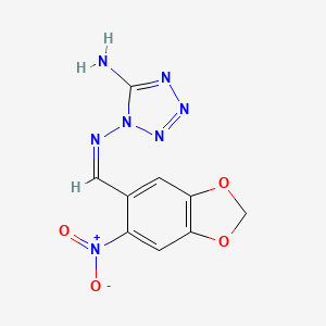 N~1~-[(Z)-(6-nitro-1,3-benzodioxol-5-yl)methylidene]-1H-tetrazole-1,5-diamine