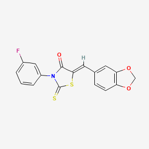 (5Z)-5-(1,3-benzodioxol-5-ylmethylidene)-3-(3-fluorophenyl)-2-thioxo-1,3-thiazolidin-4-one