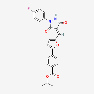 propan-2-yl 4-(5-{(Z)-[1-(4-fluorophenyl)-3,5-dioxopyrazolidin-4-ylidene]methyl}furan-2-yl)benzoate