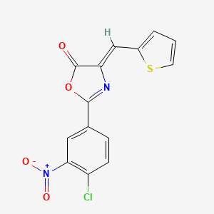 (4Z)-2-(4-chloro-3-nitrophenyl)-4-(thiophen-2-ylmethylidene)-1,3-oxazol-5(4H)-one