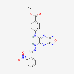 ethyl 4-({6-[(2E)-2-(2-nitrobenzylidene)hydrazinyl][1,2,5]oxadiazolo[3,4-b]pyrazin-5-yl}amino)benzoate