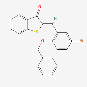 molecular formula C22H15BrO2S B11695017 (2Z)-2-[2-(benzyloxy)-5-bromobenzylidene]-1-benzothiophen-3(2H)-one 