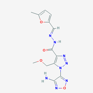 1-(4-amino-1,2,5-oxadiazol-3-yl)-5-(methoxymethyl)-N'-[(E)-(5-methylfuran-2-yl)methylidene]-1H-1,2,3-triazole-4-carbohydrazide