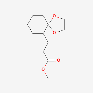 molecular formula C12H20O4 B11695063 Methyl 3-(1,4-dioxaspiro[4.5]dec-6-yl)propanoate CAS No. 62885-64-7