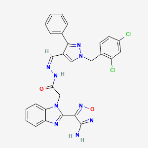 2-[2-(4-amino-1,2,5-oxadiazol-3-yl)-1H-benzimidazol-1-yl]-N'-{(Z)-[1-(2,4-dichlorobenzyl)-3-phenyl-1H-pyrazol-4-yl]methylidene}acetohydrazide