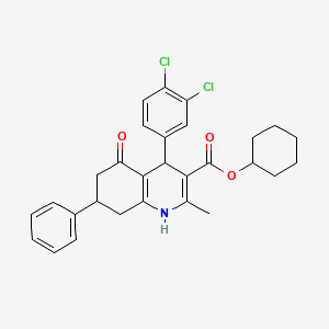 Cyclohexyl 4-(3,4-dichlorophenyl)-2-methyl-5-oxo-7-phenyl-1,4,5,6,7,8-hexahydroquinoline-3-carboxylate