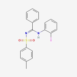 molecular formula C20H17IN2O2S B11695105 N-(2-iodophenyl)-N'-(4-methylbenzenesulfonyl)benzenecarboximidamide 