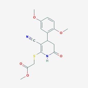 Methyl {[3-cyano-4-(2,5-dimethoxyphenyl)-6-hydroxy-4,5-dihydropyridin-2-yl]sulfanyl}acetate