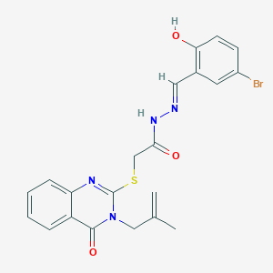 N'-[(E)-(5-bromo-2-hydroxyphenyl)methylidene]-2-{[3-(2-methylprop-2-en-1-yl)-4-oxo-3,4-dihydroquinazolin-2-yl]sulfanyl}acetohydrazide