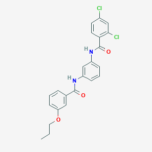 molecular formula C23H20Cl2N2O3 B11695134 2,4-dichloro-N-(3-{[(3-propoxyphenyl)carbonyl]amino}phenyl)benzamide 