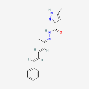 molecular formula C17H18N4O B11695166 3-methyl-N'-[(2E,3E,5E)-6-phenylhexa-3,5-dien-2-ylidene]-1H-pyrazole-5-carbohydrazide 