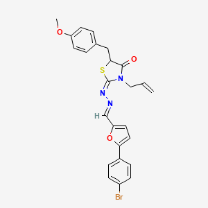 5-(4-bromophenyl)-2-furaldehyde [(2E)-3-allyl-5-(4-methoxybenzyl)-4-oxo-1,3-thiazolidin-2-ylidene]hydrazone