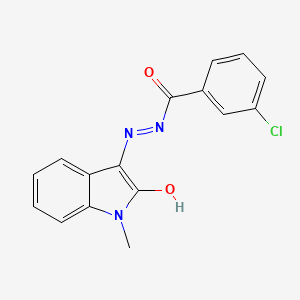 (E)-3-chloro-N'-(1-methyl-2-oxoindolin-3-ylidene)benzohydrazide