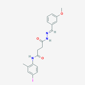 molecular formula C19H20IN3O3 B11695228 N-(4-iodo-2-methylphenyl)-4-[(2E)-2-(3-methoxybenzylidene)hydrazinyl]-4-oxobutanamide 