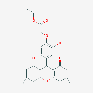 ethyl [2-methoxy-4-(3,3,6,6-tetramethyl-1,8-dioxo-2,3,4,5,6,7,8,9-octahydro-1H-xanthen-9-yl)phenoxy]acetate