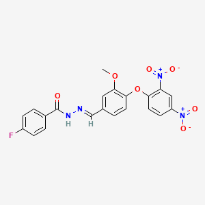 N'-{(E)-[4-(2,4-dinitrophenoxy)-3-methoxyphenyl]methylidene}-4-fluorobenzohydrazide